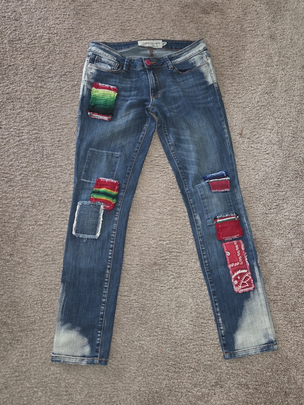 Free People Artisan De Luxe size 27 patchwork jeans